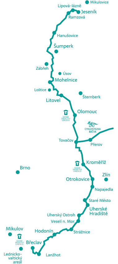 mapa cyklostezek olomouc Moravská stezka, z.s. – Cyklostezka plná zážitků