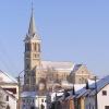Mikulovice - kostel sv. Mikuláše v zimě